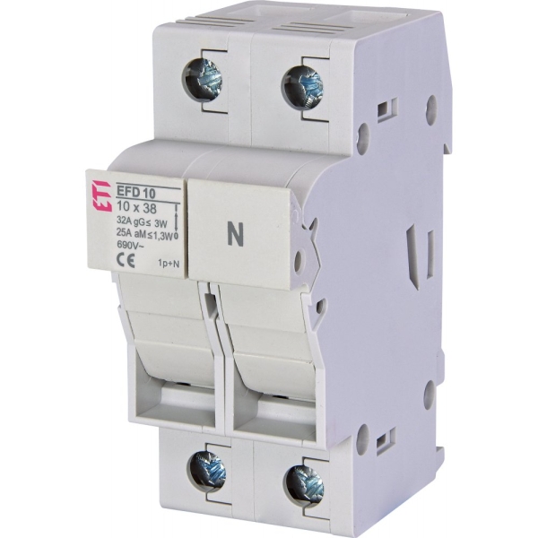 Separator cu fuzibil 1P+N 32A 10X38 690VAC EFD10 Eti 002540002, fara siguranta inclusa