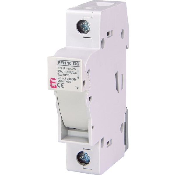 2540201 Separator cu fuzibil 10x38 1P EFH 10 DC ETI 2540201 1000V DC max 25A pentru fotovoltaice Eti 2540201, fara siguranta inclusa