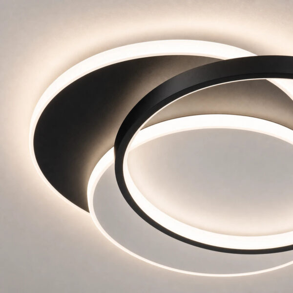 Lustra LED cu telecomanda CHIARA 67W, 3 Cercuri, lumina Rece/Calda/Neutra, Dimabila, Negru