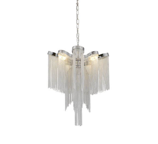Candelabru Aurora, 4xE14, Diametru 43 cm, Inaltime 68 cm, Crom Lucios, Metal