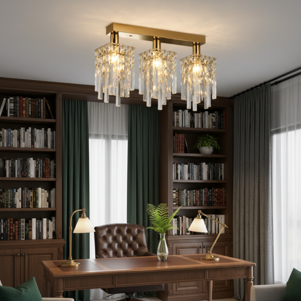 Candelabru Cristal Imperia, 3xE14, 35x6x9, Auriu, Cristal, Metal