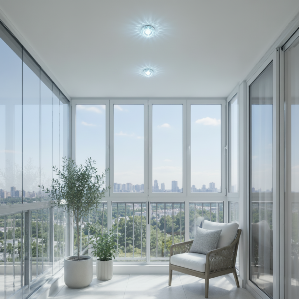 Spot LED ORBITA, 5W, Rotund, Lumina Rece + RGB, Alb, Rasina si Sticla