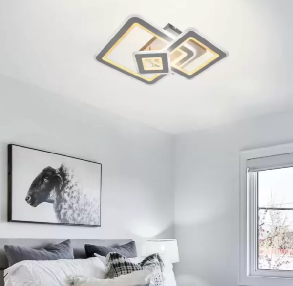 Lustra LED cu Telecomanda Hortensia 190W Dimabila Alb