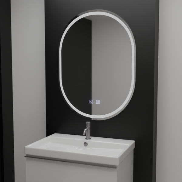 Oglinda LED Ovala, 50x100cm, Velara Touch, Sistem Dezaburire, Dimabila