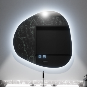 Oglinda LED Organica 60x60cm, Duna Touch, Sistem Dezaburire, Dimabila