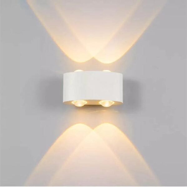 Fantas Aplica LED de Exterior si Interior, 4 Surse x 1W, IP65, Metalic, Alb, 3000K