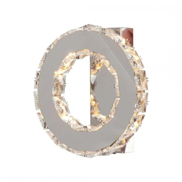 Aplica LED cu cristal MAJORA 8W, Diametru 20cm, lumina Rece/Calda/Neutra, Crom Lucios