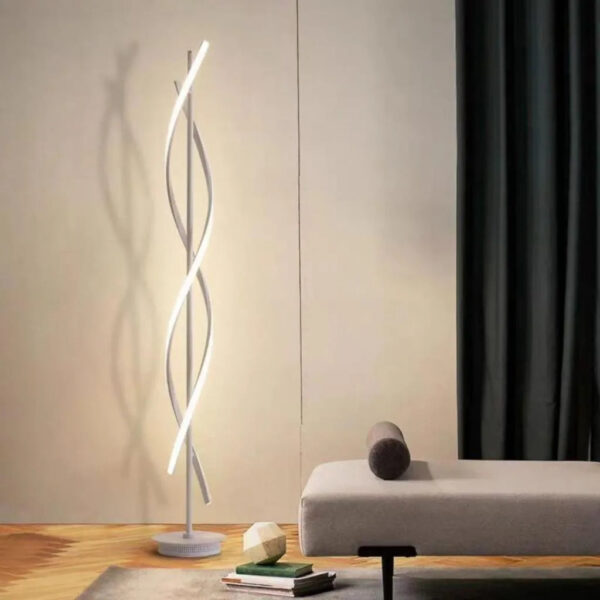 Lampadar LED Upsilon, 48W, lumina Rece/Calda/Neutra, Metal si Acril, Alb