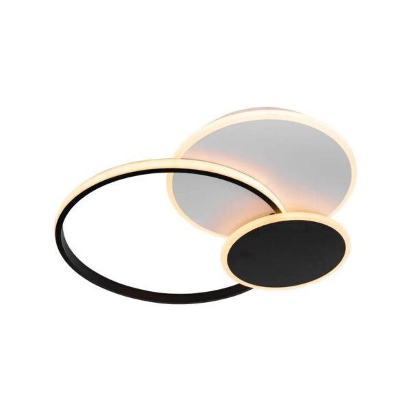 Lustra LED cu telecomanda KILLIAN 46W, 3 Cercuri, lumina Rece/Calda/Neutra, Dimabila, Negru