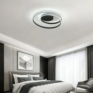 Lustra LED cu telecomanda VECTOR ARCADIA 56W, lumina Rece/Calda/Neutra, Dimabila, Negru