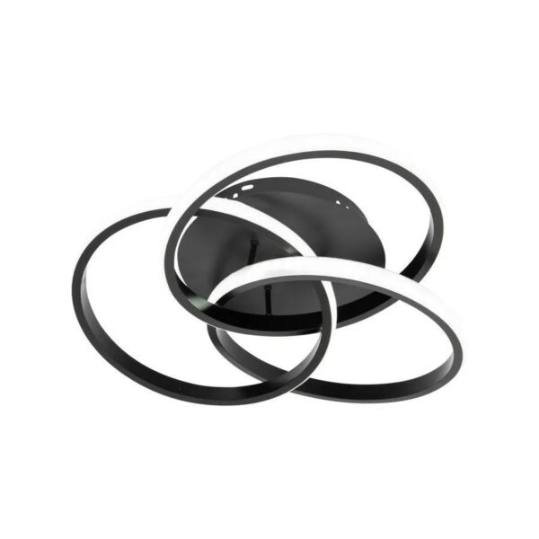 Lustra LED cu telecomanda VECTOR VORTEX 96W, 3 Elemente, lumina Rece/Calda/Neutra, Dimabila, Negru