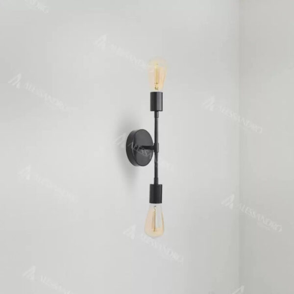 Aplica Sindi, 2 x E27, Metal, Negru