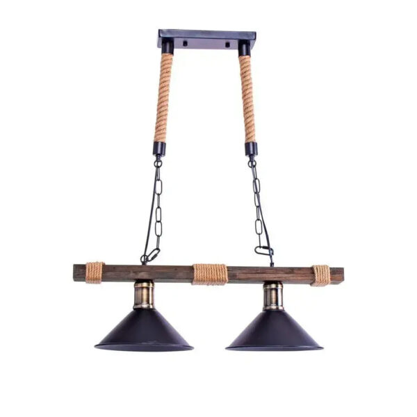 Lustra Traditionala, 2xE27, Maro, Metal si Sfoara