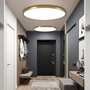 Plafoniera LED SOLIS 27cm 20W Lumina Rece Auriu