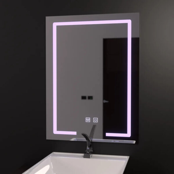 Oglinda LED Rectangulara 60x80cm, Touch Vesta, Sistem Dezaburire, Dimabila