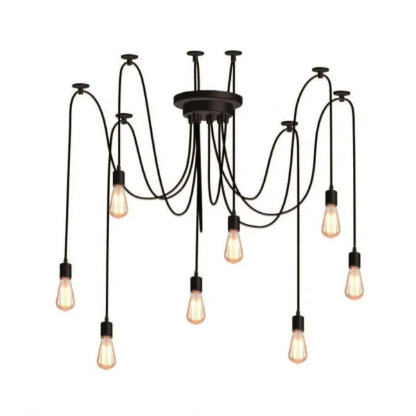 Lustra Kappa 8xE27, Negru, Metal, 730/8