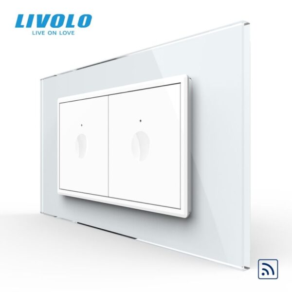 Intrerupator tactil simplu + intrerupator tactil simplu control telecomanda RF- 4M- cu rama sticla