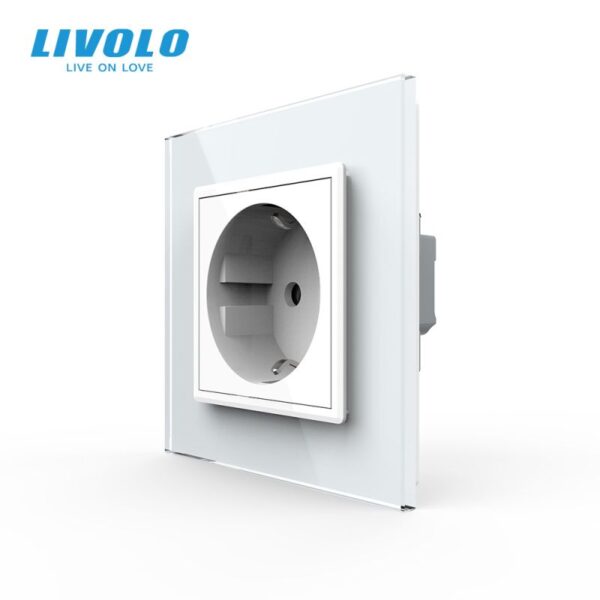Priza Schuko simpla- borne fara surub - quick connect- cu rama sticla