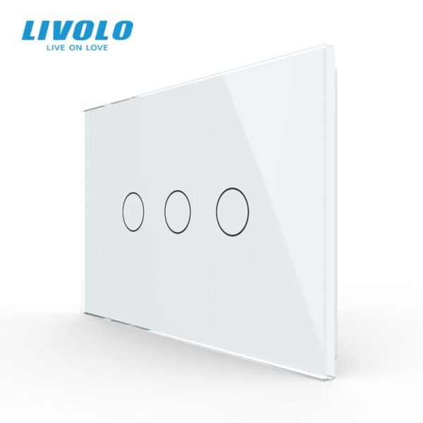 Intrerupator triplu- standard italian- cu panou sticla- 3M