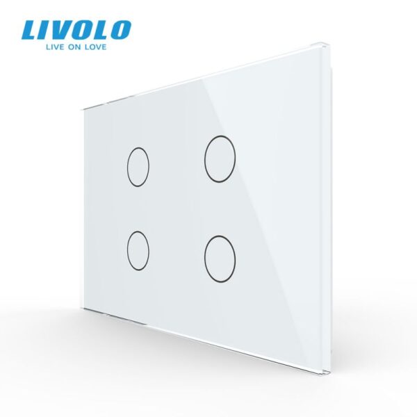 Intrerupator cvadruplu- standard italian- cu panou sticla- 3M
