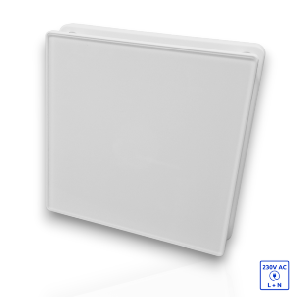 Ventilator cu panou din sticla- Alb