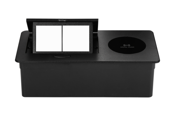 Carcasa prize incorporabile birou 4M- cu incarcare wireless- Neagra